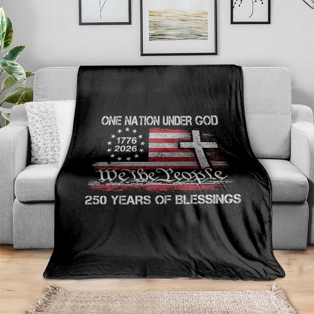 One Nation Under God 250 Years Of Blessing Throw Blanket 250th Faith Anniversary USA TS11 Print Your Wear
