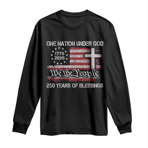 One Nation Under God 250 Years Of Blessing Long Sleeve Shirt 250th Faith Anniversary USA TS11 Black Print Your Wear