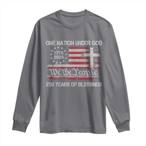 One Nation Under God 250 Years Of Blessing Long Sleeve Shirt 250th Faith Anniversary USA TS11 Charcoal Print Your Wear