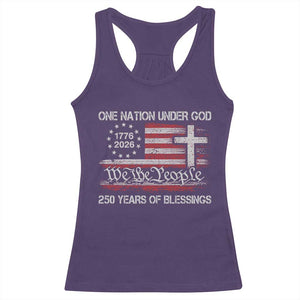 One Nation Under God 250 Years Of Blessing Racerback Tank Top 250th Faith Anniversary USA TS11 Purple Print Your Wear