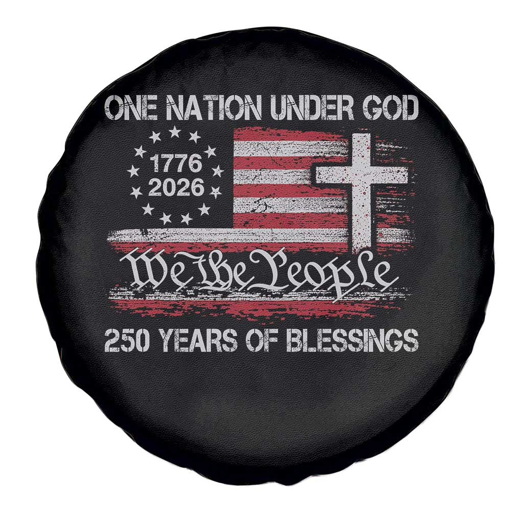 One Nation Under God 250 Years Of Blessing Spare Tire Cover 250th Faith Anniversary USA TS11 Print Your Wear