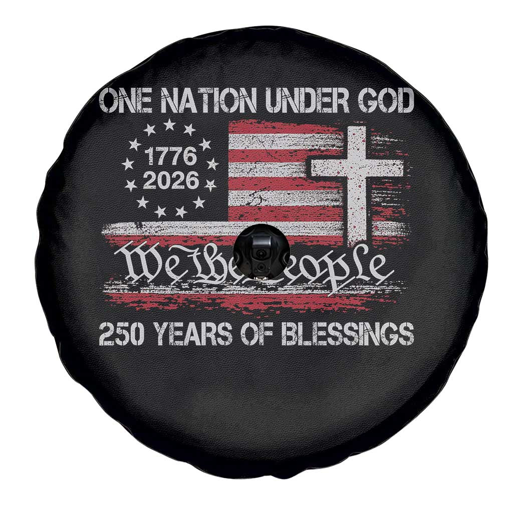 One Nation Under God 250 Years Of Blessing Spare Tire Cover 250th Faith Anniversary USA TS11 Print Your Wear