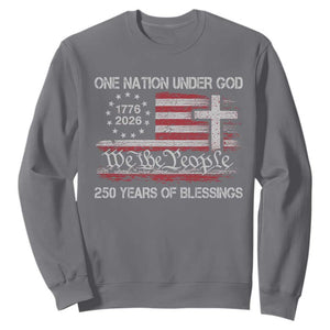 One Nation Under God 250 Years Of Blessing Sweatshirt 250th Faith Anniversary USA TS11 Charcoal Print Your Wear