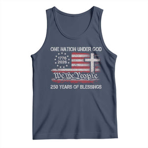 One Nation Under God 250 Years Of Blessing Tank Top 250th Faith Anniversary USA TS11 Navy Print Your Wear