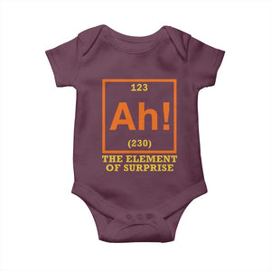 Ah The Element Of Surprise Baby Onesie Chemistry Science Humor Retro Periodic Table TS11 Maroon Print Your Wear