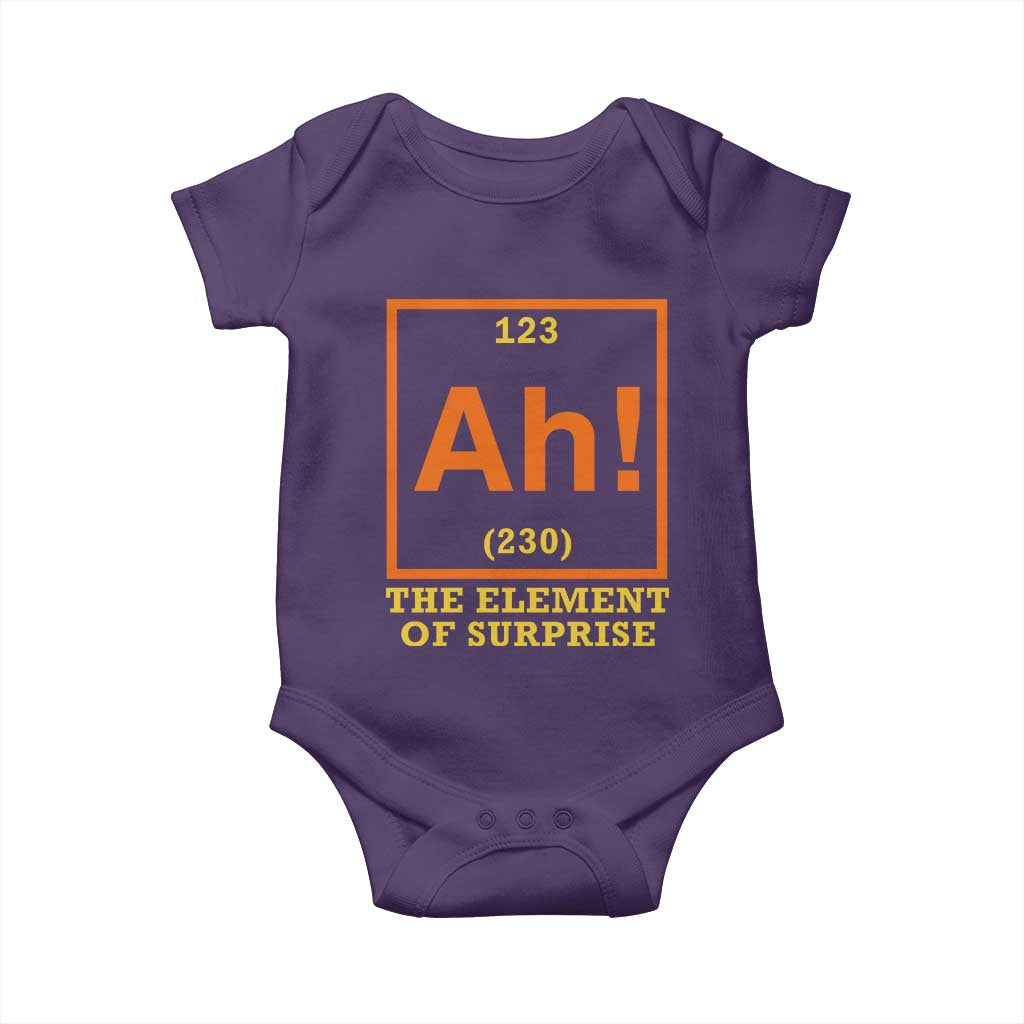 Ah The Element Of Surprise Baby Onesie Chemistry Science Humor Retro Periodic Table TS11 Purple Print Your Wear