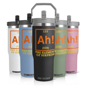 Ah The Element Of Surprise Flip Straw Tumbler Chemistry Science Humor Retro Periodic Table TS11 Print Your Wear