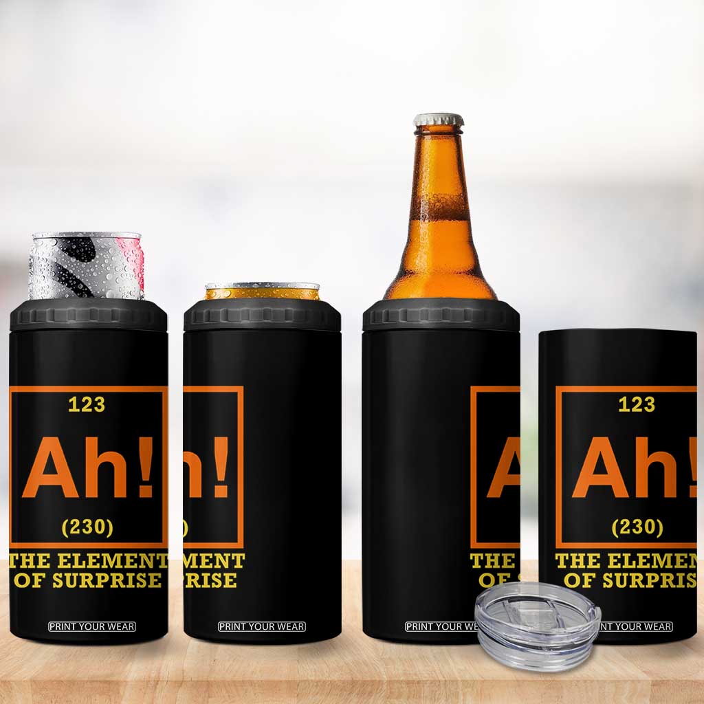 Ah The Element Of Surprise 4 in 1 Can Cooler Tumbler Chemistry Science Humor Retro Periodic Table TS11 Print Your Wear