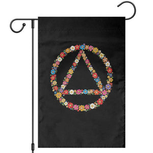 AA Sober Retro Flower Symbol Serenity Recovery Garden Flag TS11 Black Print Your Wear