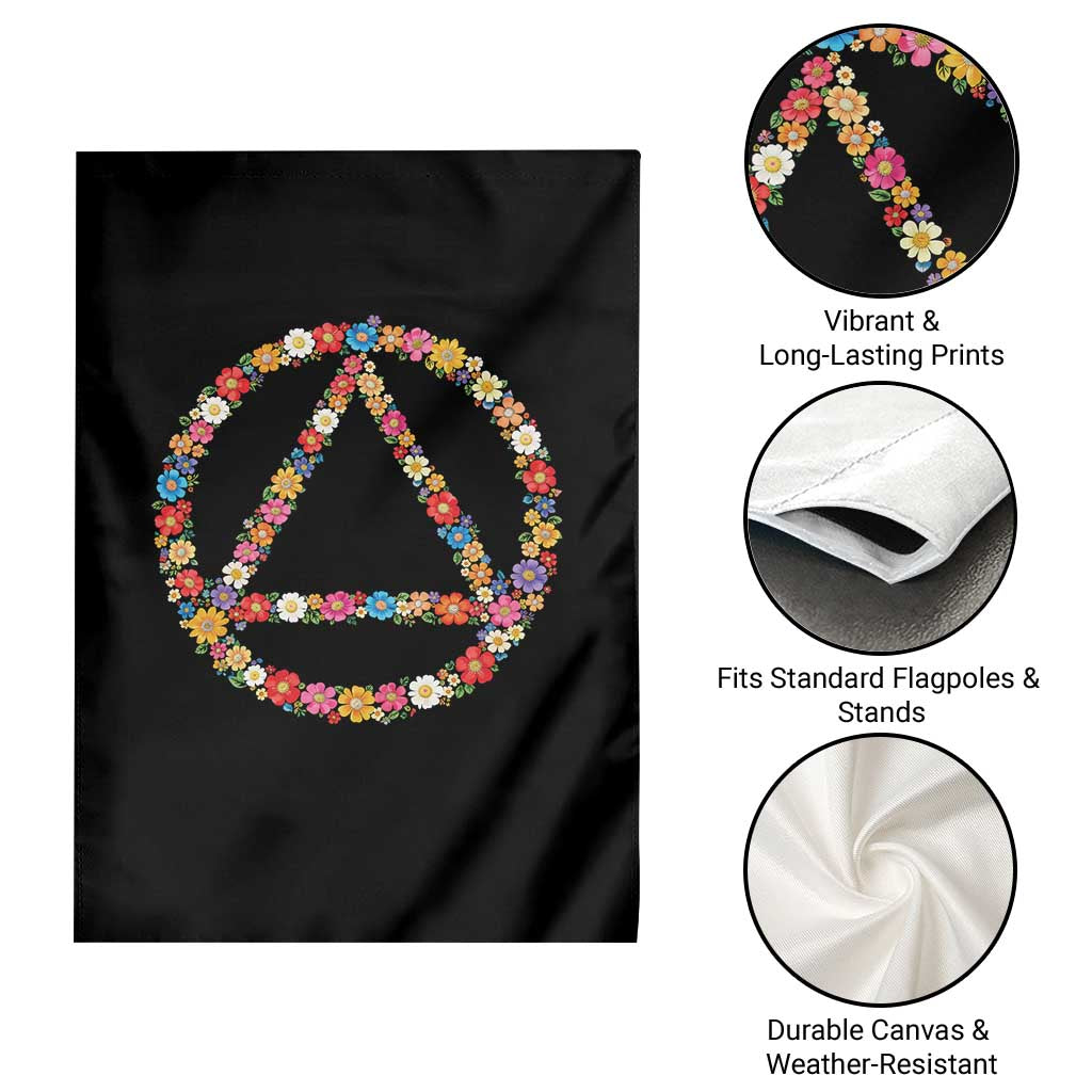AA Sober Retro Flower Symbol Serenity Recovery Garden Flag TS11 Print Your Wear