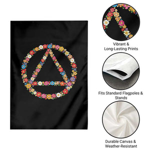 AA Sober Retro Flower Symbol Serenity Recovery Garden Flag TS11 Print Your Wear