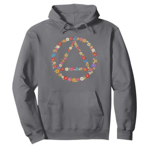AA Sober Retro Flower Symbol Serenity Recovery Hoodie TS11 Charcoal Print Your Wear