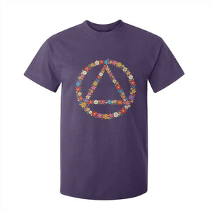 AA Sober Retro Flower Symbol Serenity Recovery T Shirt For Kid TS11 Purple Print Your Wear