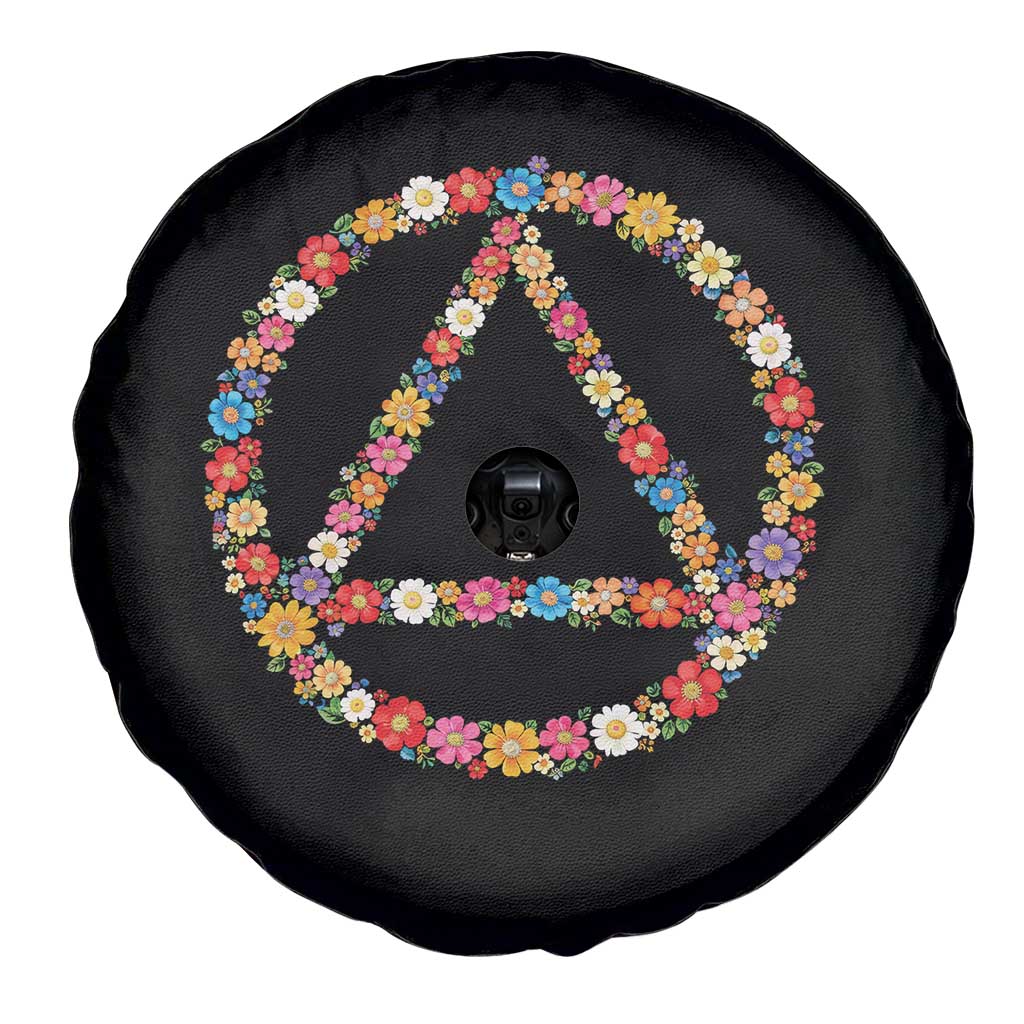 AA Sober Retro Flower Symbol Serenity Recovery Spare Tire Cover TS11 Print Your Wear