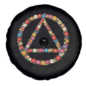 AA Sober Retro Flower Symbol Serenity Recovery Spare Tire Cover TS11 Print Your Wear