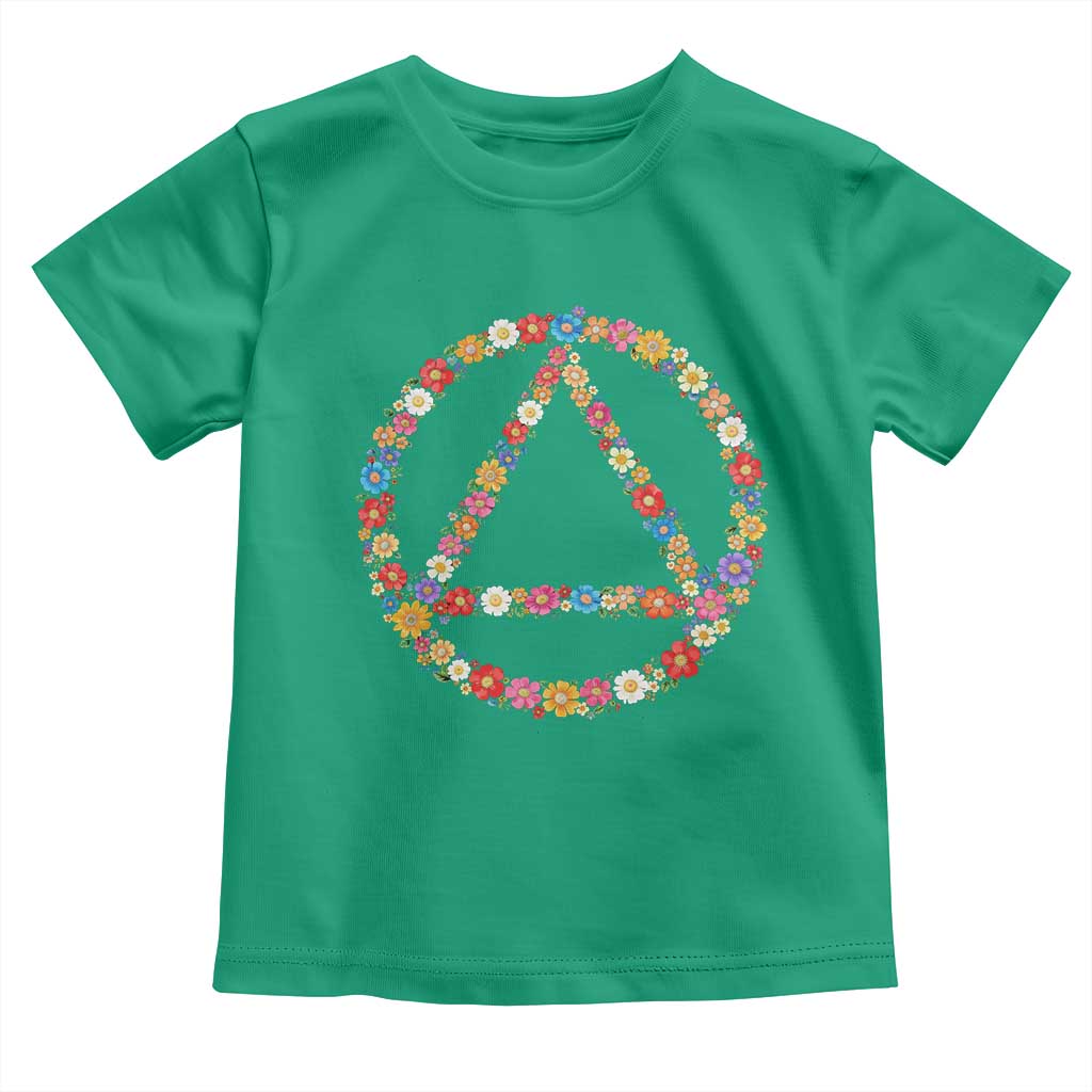 AA Sober Retro Flower Symbol Serenity Recovery Toddler T Shirt TS11 Irish Green Print Your Wear