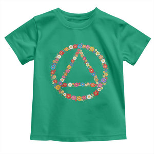 AA Sober Retro Flower Symbol Serenity Recovery Toddler T Shirt TS11 Irish Green Print Your Wear
