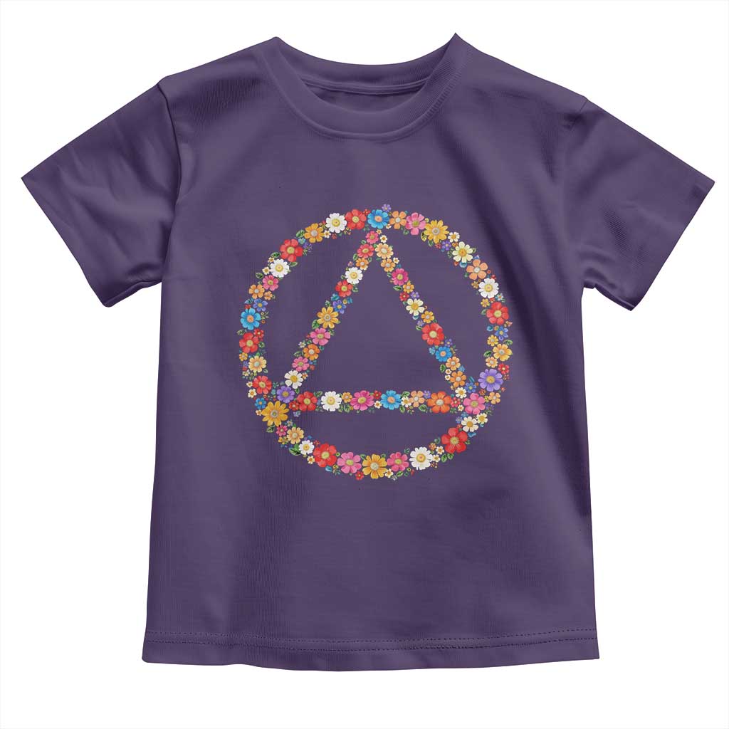 AA Sober Retro Flower Symbol Serenity Recovery Toddler T Shirt TS11 Purple Print Your Wear