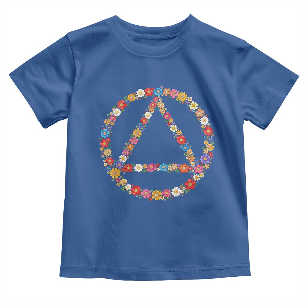 AA Sober Retro Flower Symbol Serenity Recovery Toddler T Shirt TS11 Royal Blue Print Your Wear