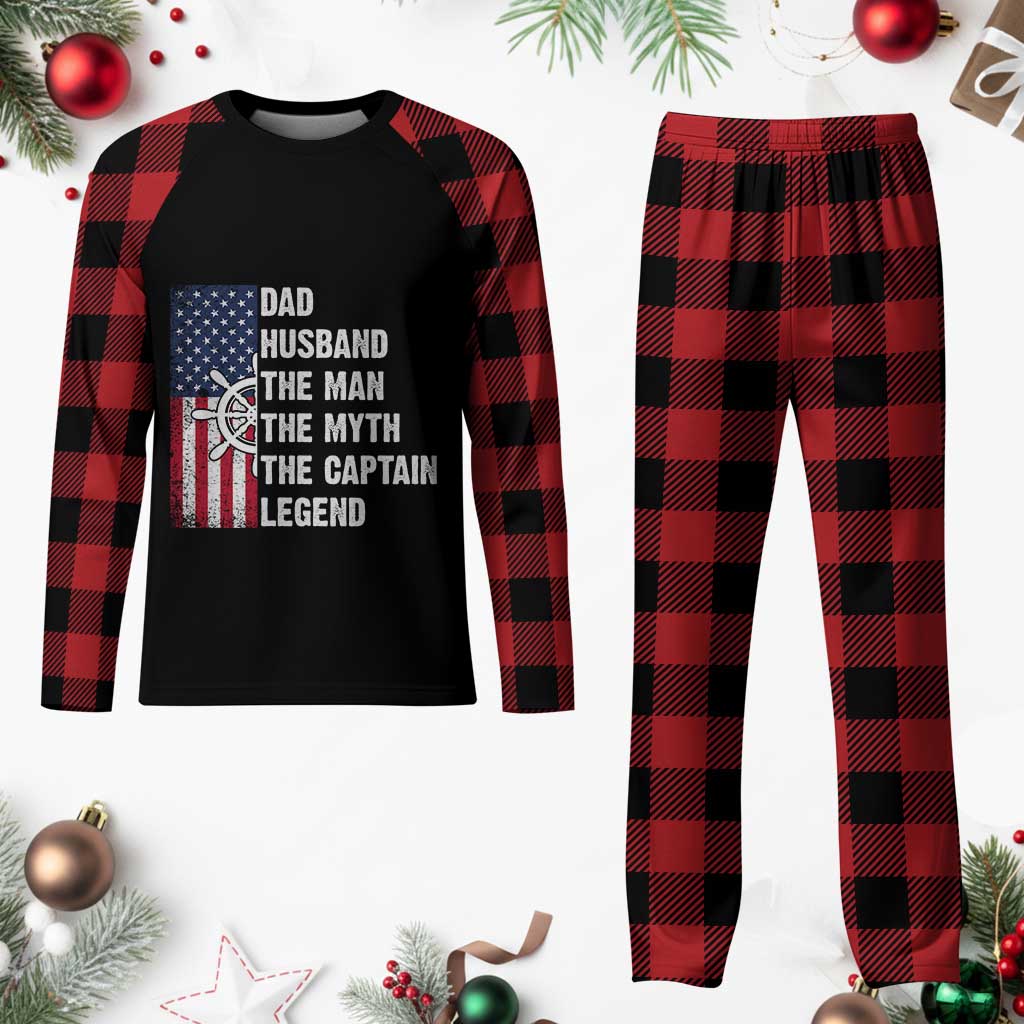 Funny Boat Captain Plaid Pajama Set Dad Husband The Man The Myth The Captain Legend TS11 Buffalo Plaid Print Your Wear