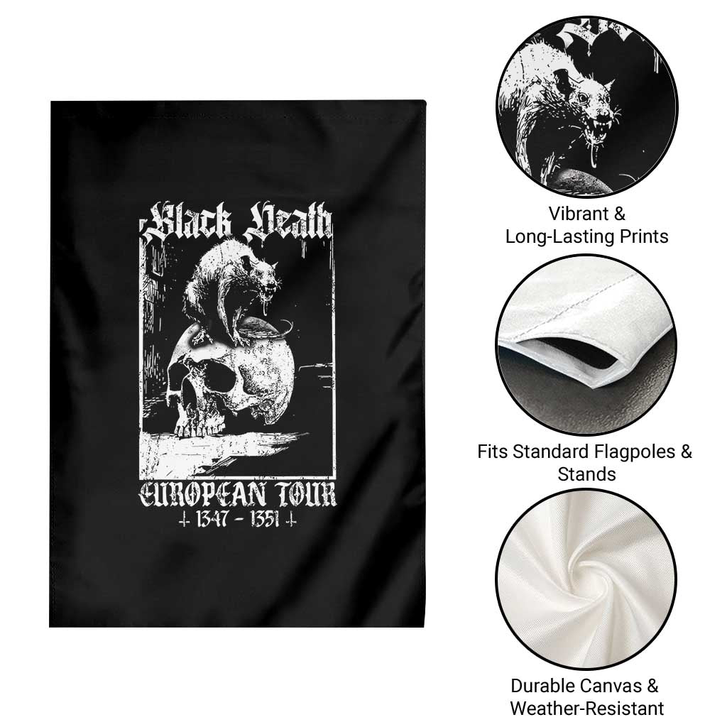 Black Death European Tour Garden Flag Plague Rat Medieval History Skull Gothic TS11 Print Your Wear