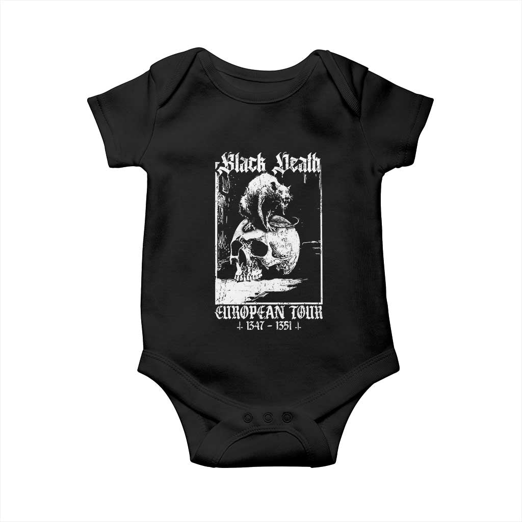 Black Death European Tour Baby Onesie Plague Rat Medieval History Skull Gothic TS11 Black Print Your Wear