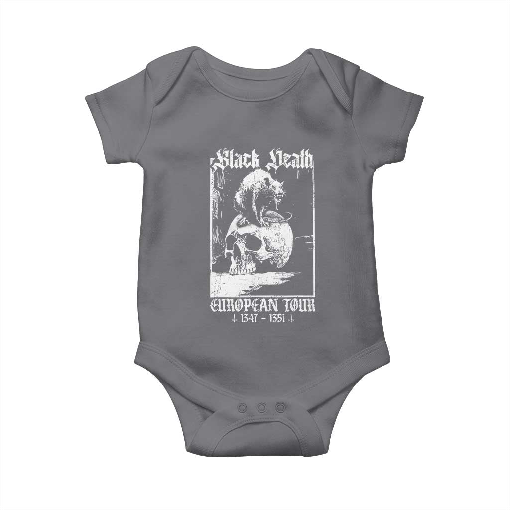 Black Death European Tour Baby Onesie Plague Rat Medieval History Skull Gothic TS11 Charcoal Print Your Wear