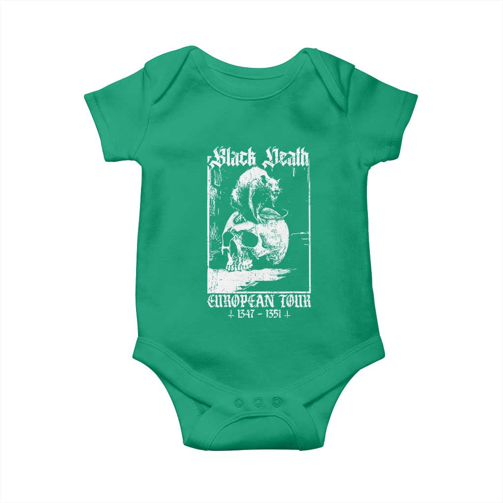 Black Death European Tour Baby Onesie Plague Rat Medieval History Skull Gothic TS11 Irish Green Print Your Wear
