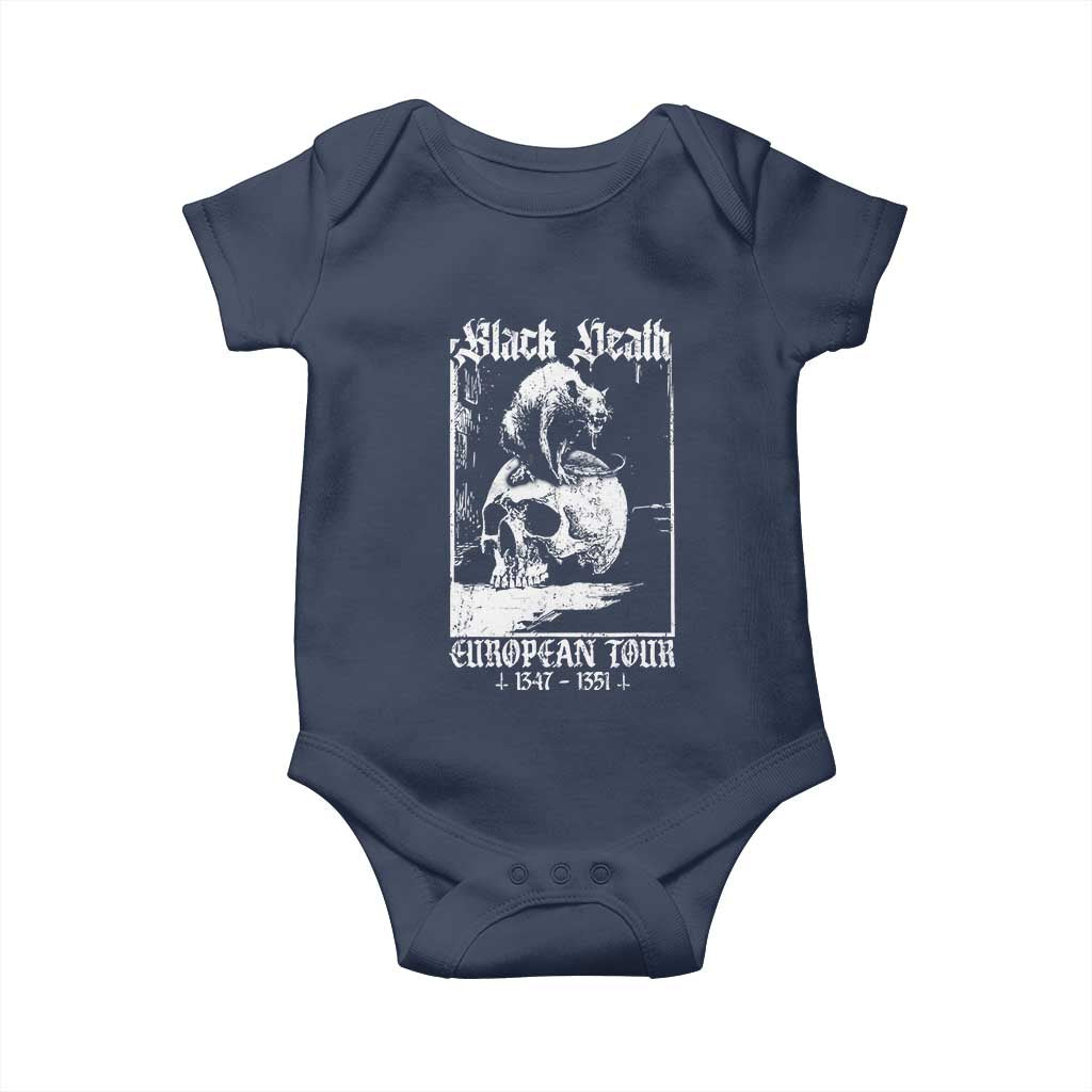 Black Death European Tour Baby Onesie Plague Rat Medieval History Skull Gothic TS11 Navy Print Your Wear