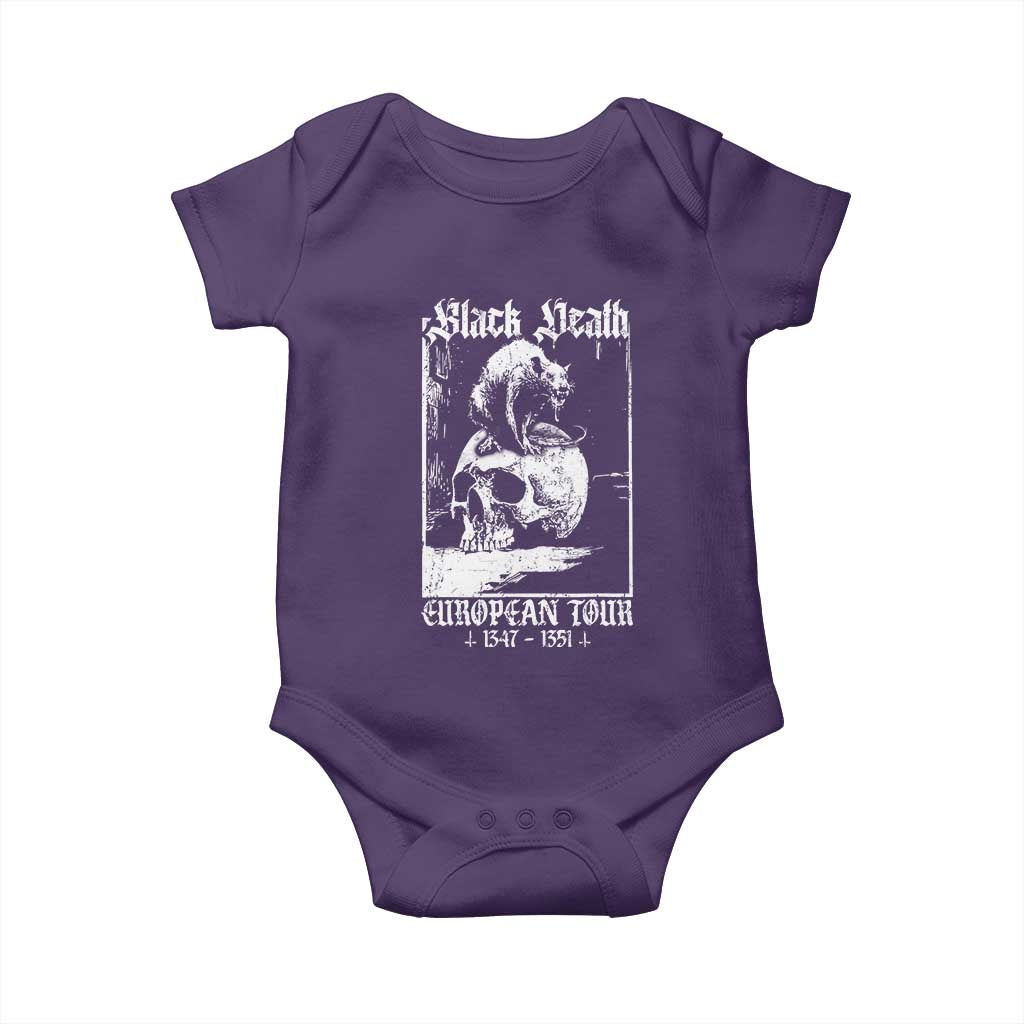 Black Death European Tour Baby Onesie Plague Rat Medieval History Skull Gothic TS11 Purple Print Your Wear