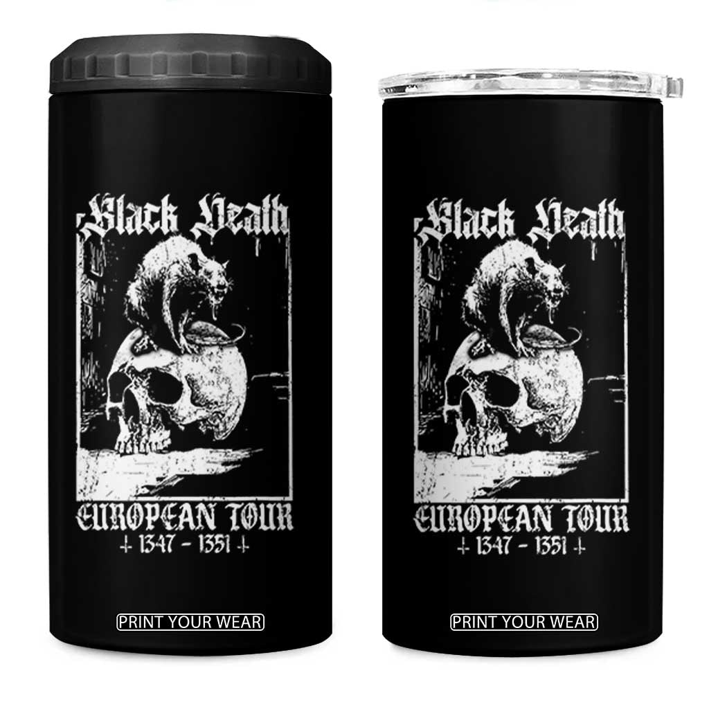 Black Death European Tour 4 in 1 Can Cooler Tumbler Plague Rat Medieval History Skull Gothic TS11 One Size: 16 oz Black Print Your Wear