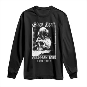 Black Death European Tour Long Sleeve Shirt Plague Rat Medieval History Skull Gothic TS11 Black Print Your Wear
