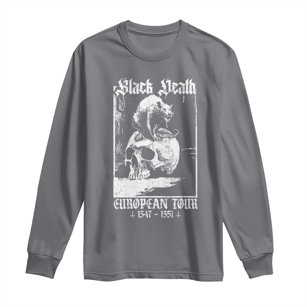 Black Death European Tour Long Sleeve Shirt Plague Rat Medieval History Skull Gothic TS11 Charcoal Print Your Wear