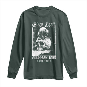 Black Death European Tour Long Sleeve Shirt Plague Rat Medieval History Skull Gothic TS11 Dark Forest Green Print Your Wear