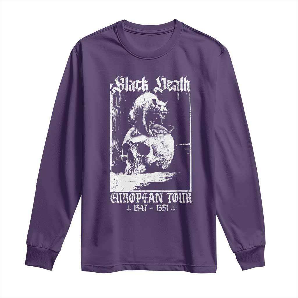 Black Death European Tour Long Sleeve Shirt Plague Rat Medieval History Skull Gothic TS11 Purple Print Your Wear