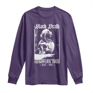 Black Death European Tour Long Sleeve Shirt Plague Rat Medieval History Skull Gothic TS11 Purple Print Your Wear