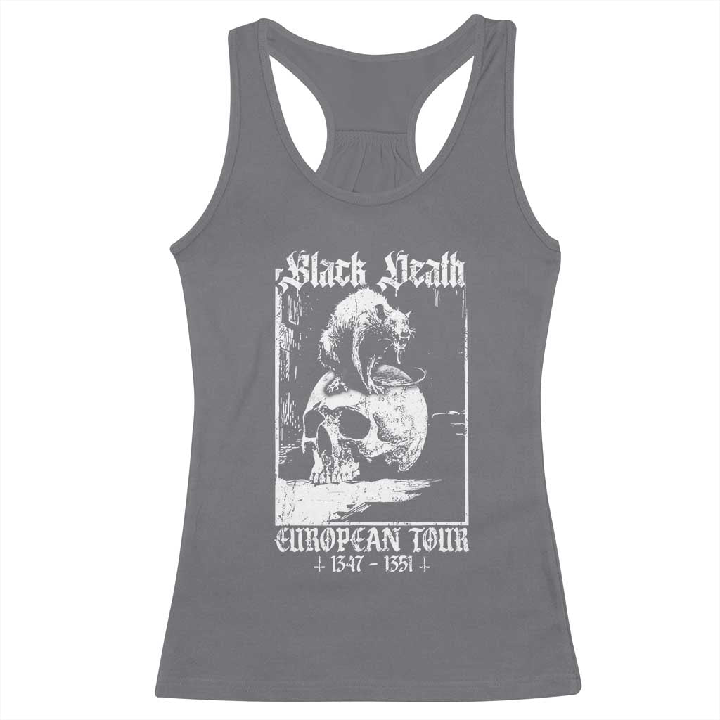 Black Death European Tour Racerback Tank Top Plague Rat Medieval History Skull Gothic TS11 Charcoal Print Your Wear