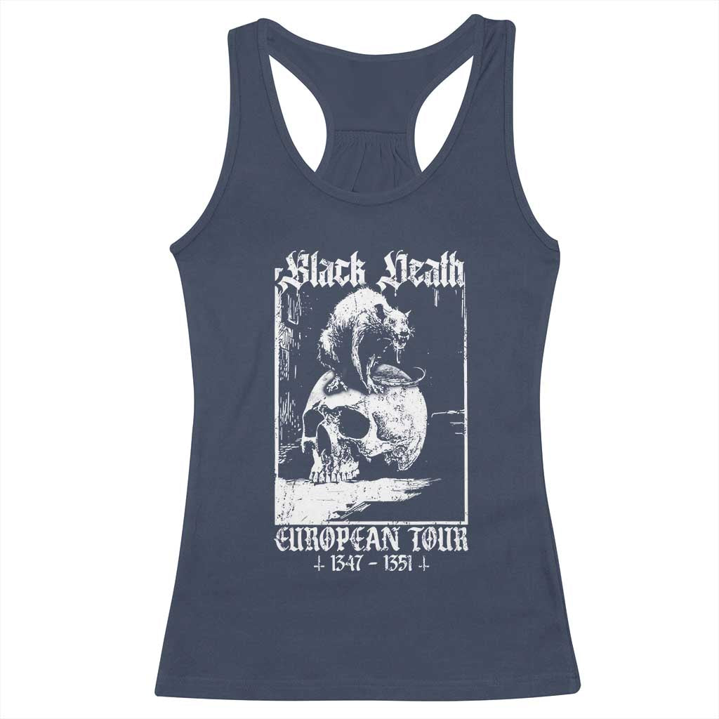 Black Death European Tour Racerback Tank Top Plague Rat Medieval History Skull Gothic TS11 Navy Print Your Wear