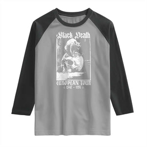 Black Death European Tour Raglan Shirt Plague Rat Medieval History Skull Gothic TS11 Sport Gray Black Print Your Wear
