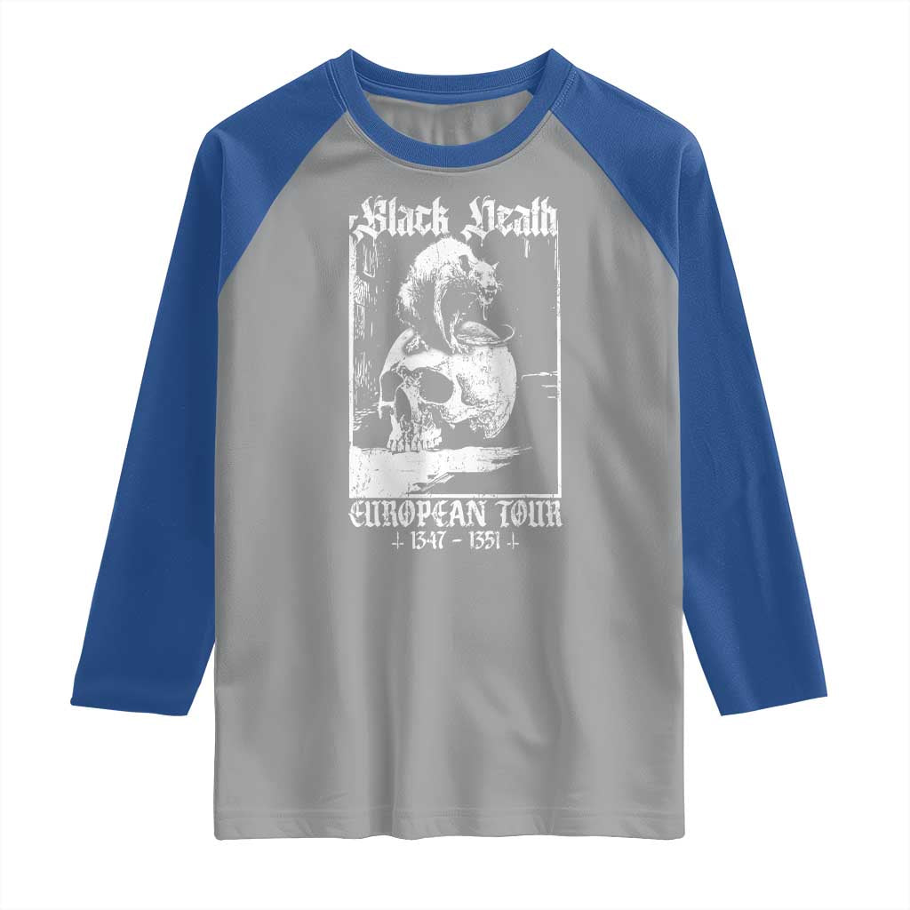Black Death European Tour Raglan Shirt Plague Rat Medieval History Skull Gothic TS11 Sport Gray Royal Print Your Wear