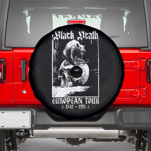 Black Death European Tour Spare Tire Cover Plague Rat Medieval History Skull Gothic TS11 Black Print Your Wear