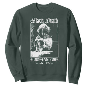 Black Death European Tour Sweatshirt Plague Rat Medieval History Skull Gothic TS11 Dark Forest Green Print Your Wear