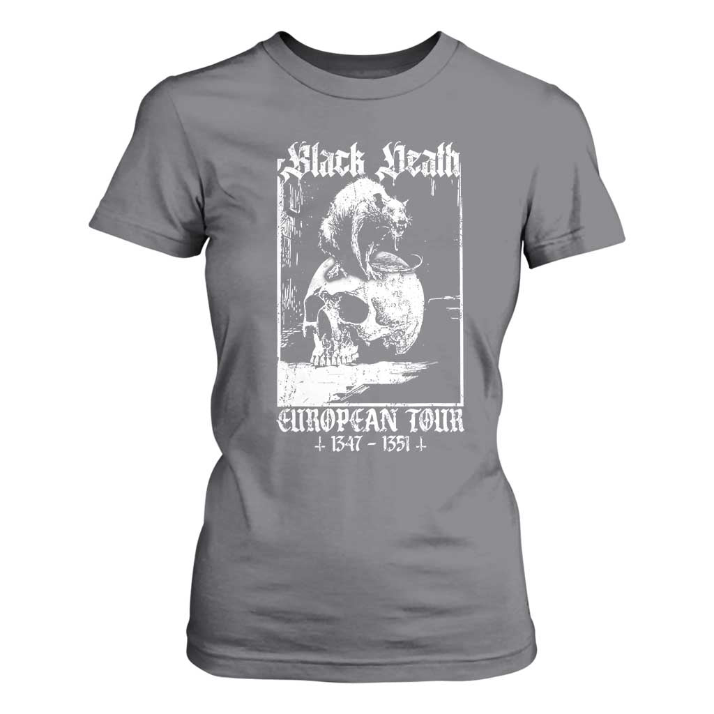 Black Death European Tour T Shirt For Women Plague Rat Medieval History Skull Gothic TS11 Charcoal Print Your Wear