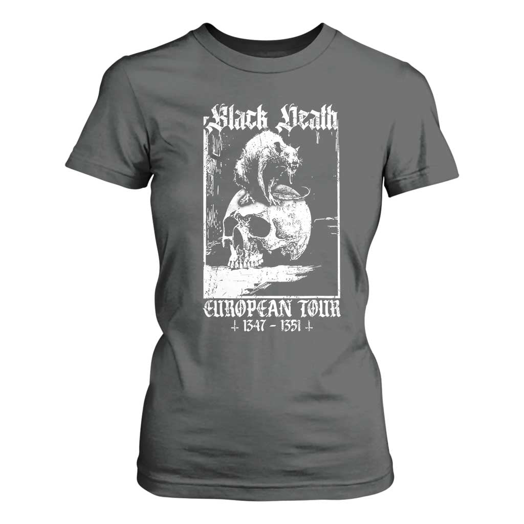 Black Death European Tour T Shirt For Women Plague Rat Medieval History Skull Gothic TS11 Dark Heather Print Your Wear