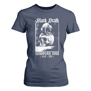 Black Death European Tour T Shirt For Women Plague Rat Medieval History Skull Gothic TS11 Navy Print Your Wear