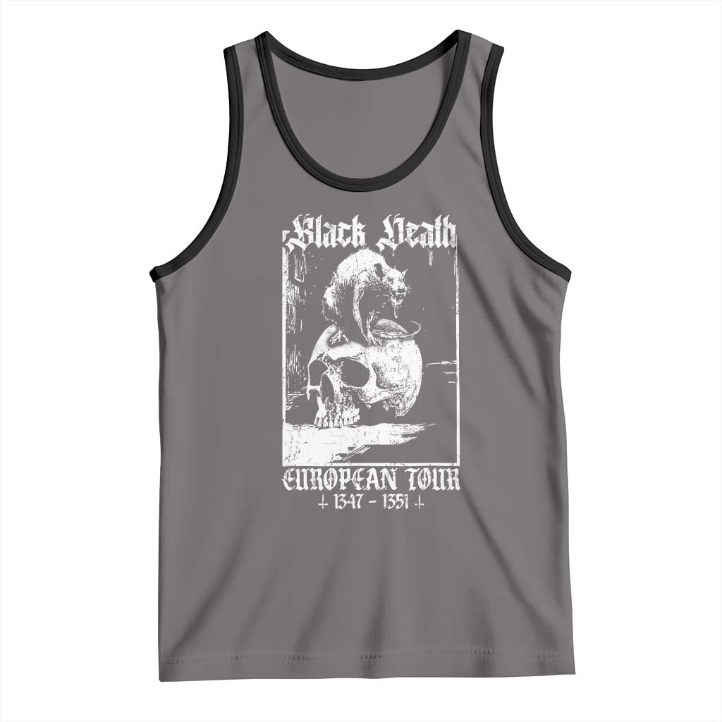 Black Death European Tour Tank Top Plague Rat Medieval History Skull Gothic TS11 Deep Heather Black Print Your Wear