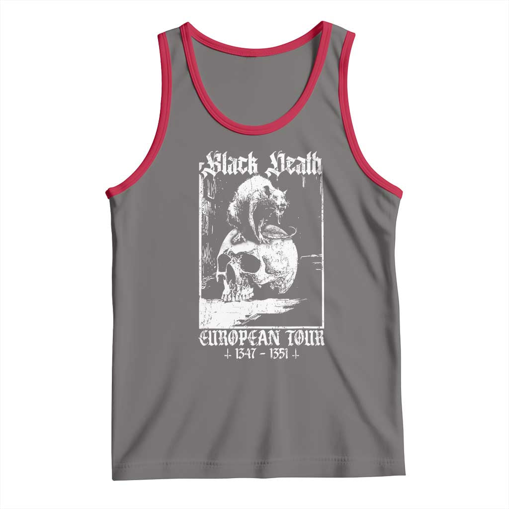 Black Death European Tour Tank Top Plague Rat Medieval History Skull Gothic TS11 Deep Heather Red Print Your Wear