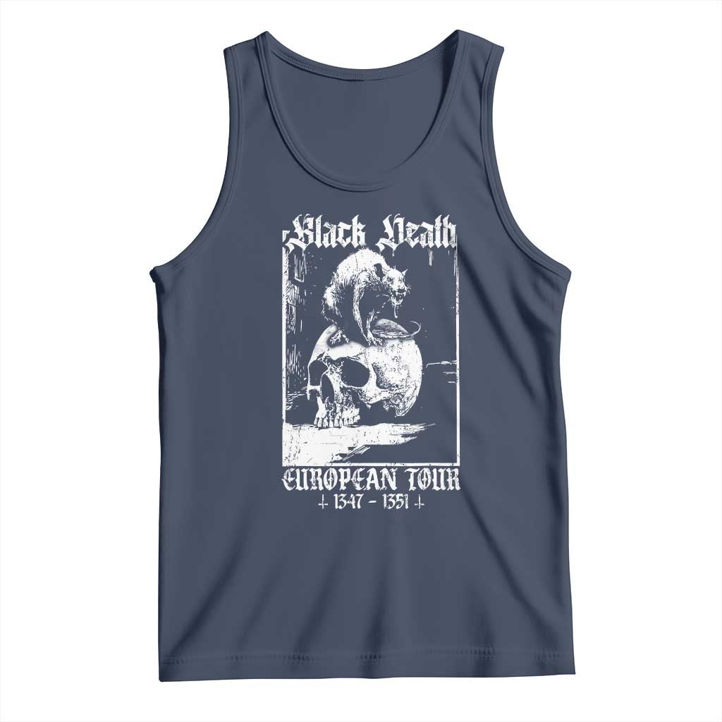 Black Death European Tour Tank Top Plague Rat Medieval History Skull Gothic TS11 Navy Print Your Wear
