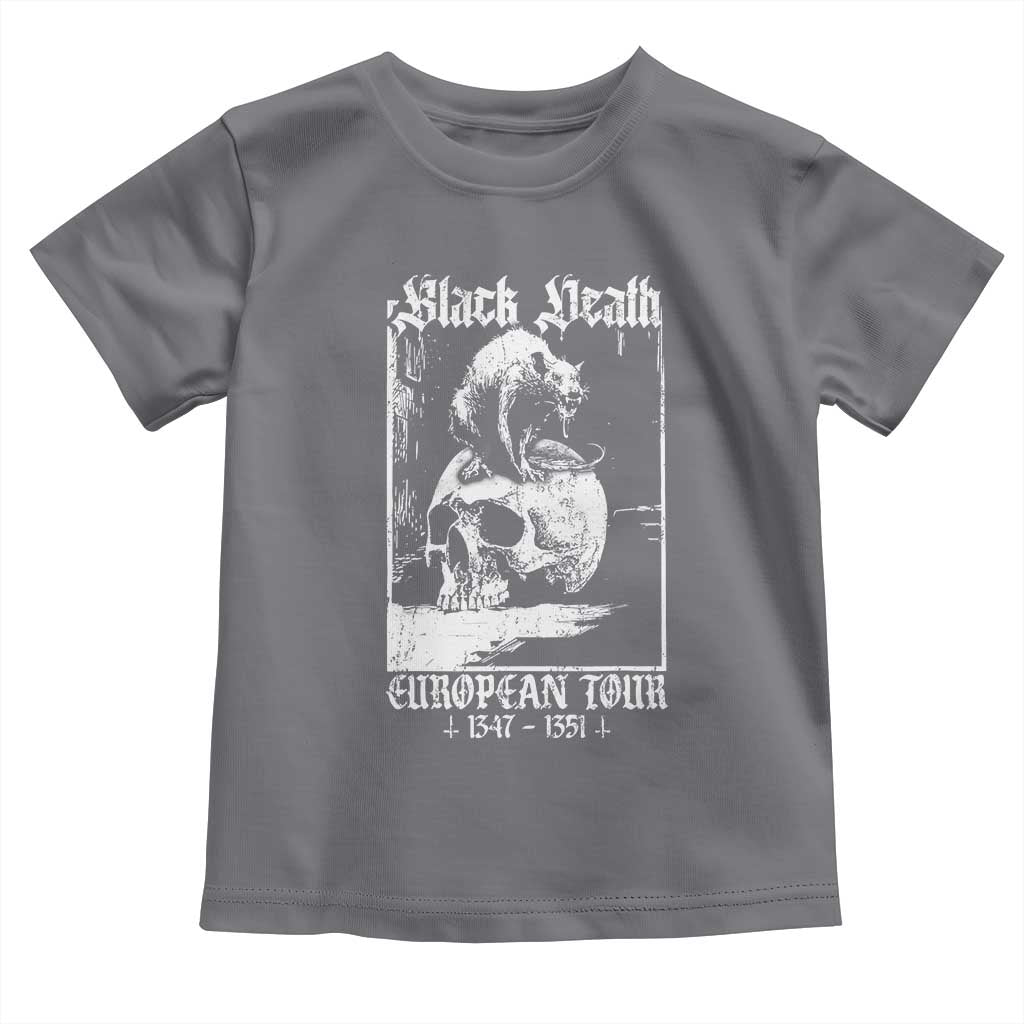 Black Death European Tour Toddler T Shirt Plague Rat Medieval History Skull Gothic TS11 Charcoal Print Your Wear