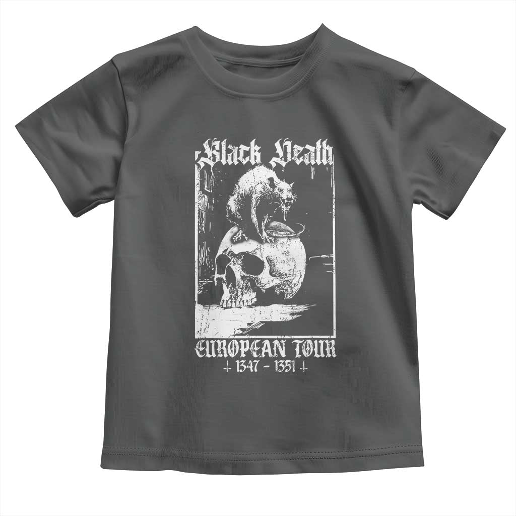Black Death European Tour Toddler T Shirt Plague Rat Medieval History Skull Gothic TS11 Dark Heather Print Your Wear